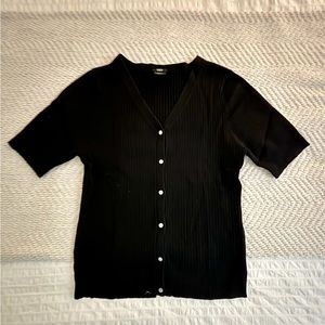 Thrifted Black T-Shirt Cardigan